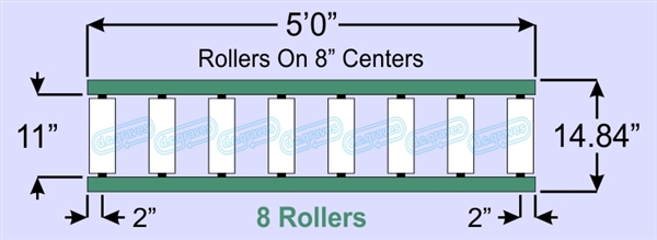 SR90-07-08-05, Steel Gravity Roller Conveyor
