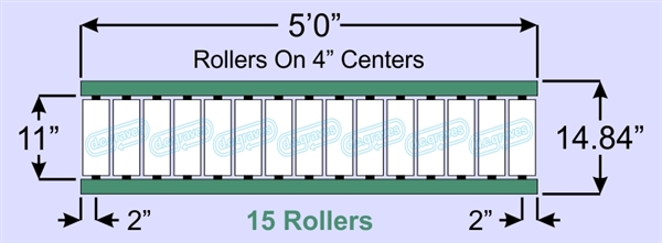 SR90-11-04-05, Steel Gravity Roller Conveyor