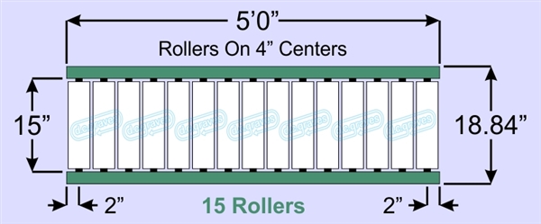 SR90-15-04-05, Steel Gravity Roller Conveyor