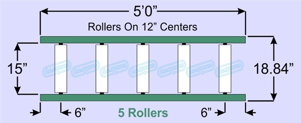 SR90-15-12-05, Steel Gravity Roller Conveyor