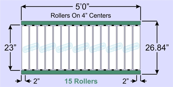 SR90-23-04-05, Steel Gravity Roller Conveyor