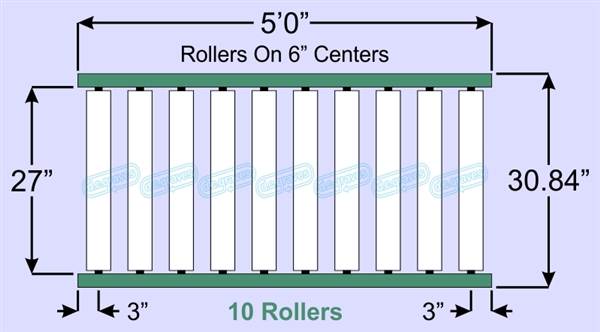 SR90-27-06-05, Steel Gravity Roller Conveyor