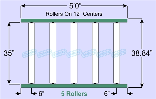 SR90-35-12-05, Steel Gravity Roller Conveyor