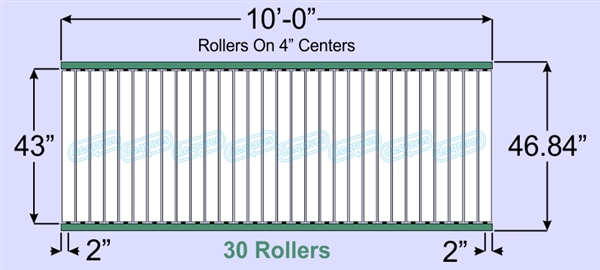 SR90-43-04-10, Steel Gravity Roller Conveyor