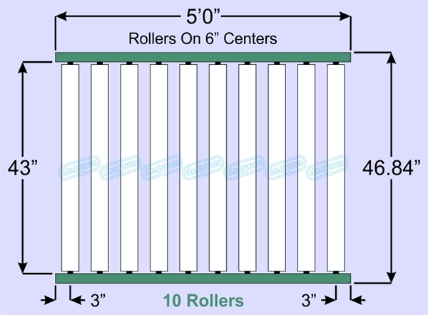 SR90-43-06-05, Steel Gravity Roller Conveyor