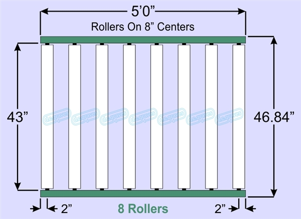 SR90-43-08-05, Steel Gravity Roller Conveyor