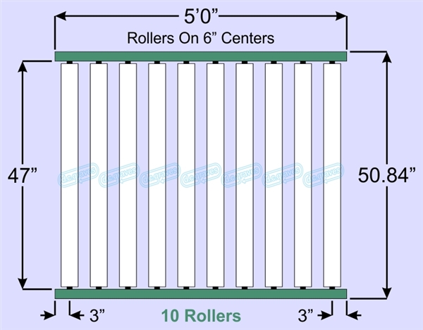SR90-47-06-05, Steel Gravity Roller Conveyor