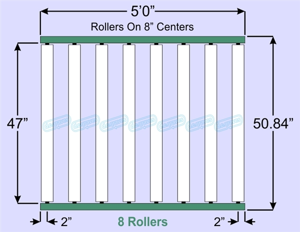 SR90-47-08-05, Steel Gravity Roller Conveyor