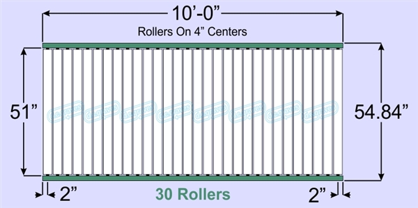 SR90-51-04-10, Steel Gravity Roller Conveyor