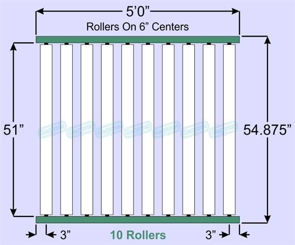 SR90-51-06-05, Steel Gravity Roller Conveyor