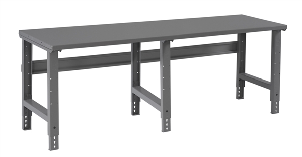 Steel Top Workbench w/ Adjustable Height Legs - 30" x 96" Bench Top