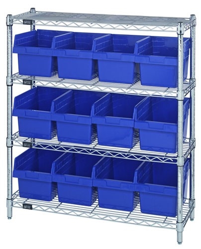 WR4-39-1236-807 8 Inch Shelf Bin Wire Shelving