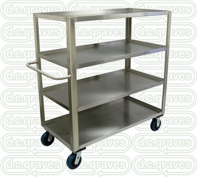 XD12 - Four Shelf Stainless Steel Stock Cart - 18" x 36" Shelf Size