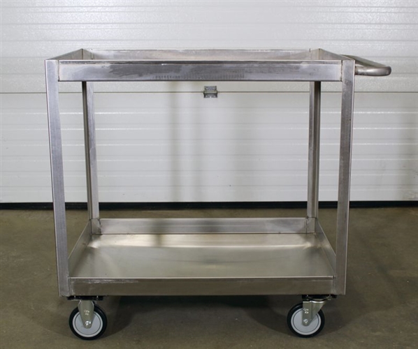 Used 2 Shelf Stainless Steel Tray Top Cart