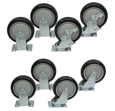 Y1SS - 5" x 1-1/4" Polyurethane Casters with Stainless Steel Rigs - 1,200-lbs. Capacity