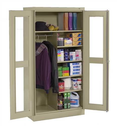 Combo Wardrobe Cabinet with C Thru Doors