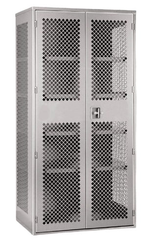 Storage Cabinet with Perforated Doors and Sides, 19 Inch Depth
