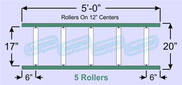 SR40-17-12-05, Steel Gravity Roller Conveyor