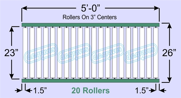 SR30-23-03-05, Steel Gravity Roller Conveyor