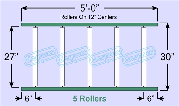 SR30-27-12-05, Steel Gravity Roller Conveyor
