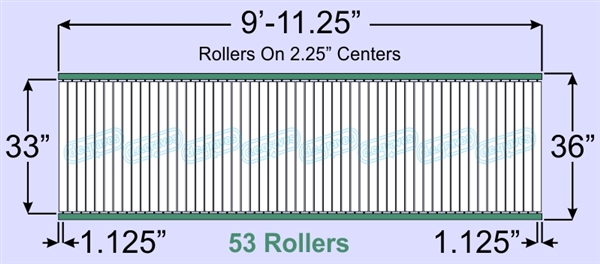 SR30-33-02-10, Steel Gravity Roller Conveyor
