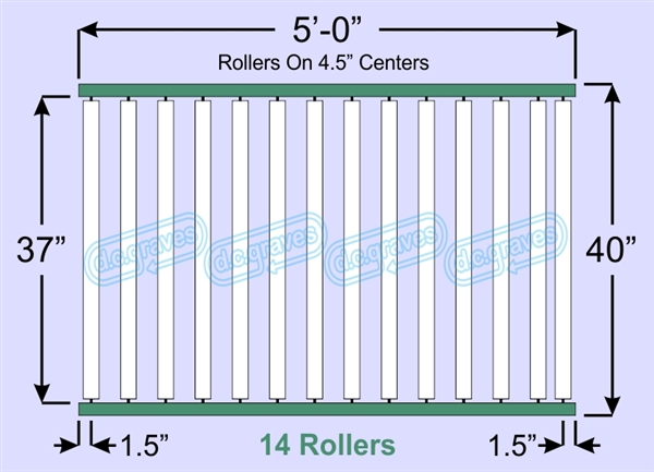 SR30-37-04-05, Steel Gravity Roller Conveyor