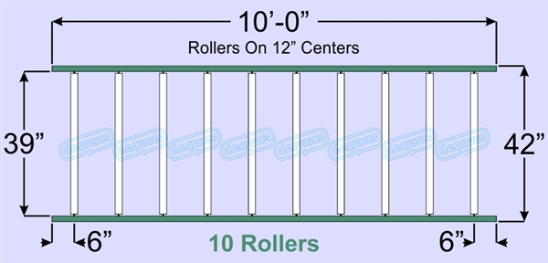 SR30-39-12-10, Steel Gravity Roller Conveyor