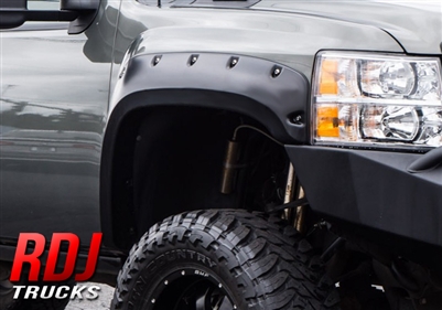 Chevrolet Silverado 2500/3500 2007-2014 PRO-OFFROAD series bolt-on pocket style fender flares by RDJ Trucks | 10-1014