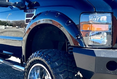Ford F250 F350 SuperDuty PRO-POPPED series bolt-on reverse pocket style fender flares 2011-2016