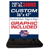 Portable Sidewalk Sign 36" W x 47" H with Double Sided Graphic