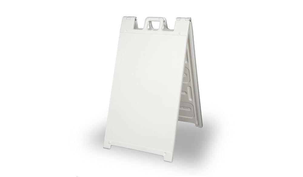 A-Frame Dry Erase Easel Displays - White Magnetic Steel Board (Rigid L –  FloorStands