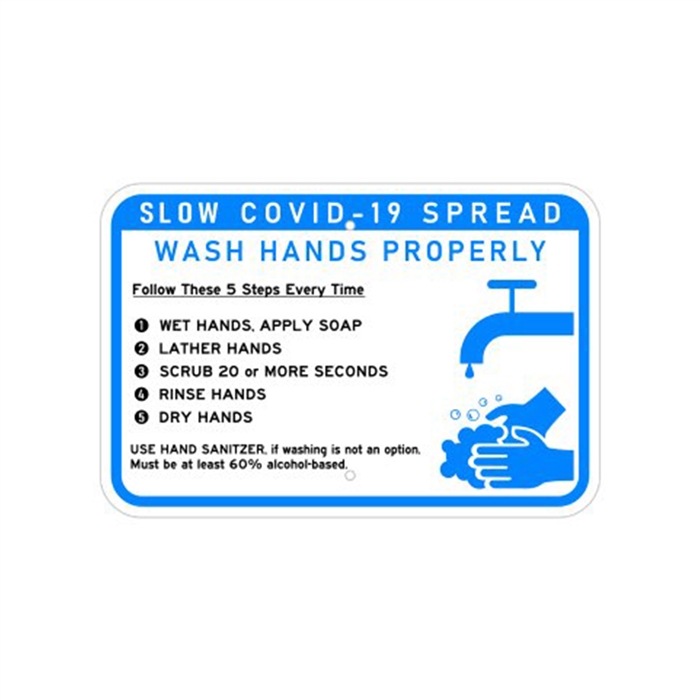 Wash hands safety sign