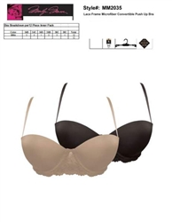 Lace Frame Microfiber Convertible Push Up Bra