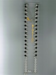 Black and White Pearls w/Beads Bra Strap