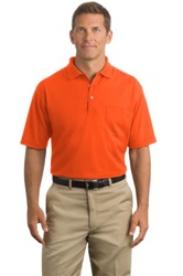 Cornerstone Pocket Polo Shirt available in Safety Orange and Yellow