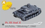 German Sd. Kfz. 141 PzKpfw III Medium Tank Series: Panzer III Ausf. E Medium Tank - 10.Panzer Division, 1940
