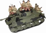 US M4A3 Sherman Medium Tank with 6 Figures - 3rd Armored Division, France, 1944