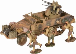 US M16 Multiple Gun Motor Carriage with Four Browning M2 .50 caliber Machine Guns with 3 Figures - Unidentified Unit, Operation Dragoon, Southern France, 1944