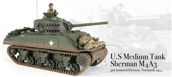 Radio Controlled US M4A3 Sherman Medium Tank - 3rd Armored Division, Normandy, France, 1944