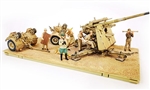German 88mm Flak 36/37 Anti-Aircraft Gun with FLaK Rohr 18 Gun Barrel and Sd. 202 Towing Vehicle - Deutsches Afrika Korps, El Alamein, North Africa, 1942 [Comes with Seven Crewmen and Rommel] (1:32 Scale)