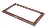 Display Base Frame with Three Metallic Name Plates for Medium Sized Armored Fighting Vehicles - Mahogany