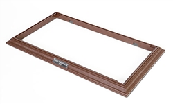 Display Base Frame with Three Metallic Name Plates for Medium Sized Armored Fighting Vehicles - Mahogany