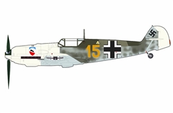 German Messerschmitt Bf 109E-3 "Emil" Fighter - Uffz. Karl Wolff, "Yellow 15", III/Jagdgeschwader 52, France, August 1940