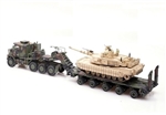 Mixed Warfare Bundle: US Oshkosh Defense M1070 Heavy Equipment Transporter with M1000 Semi-Trailer Plus a US M1A2 SEP Abrams Main Battle Tank with TUSK I Survival Kit [Mixed Scheme]