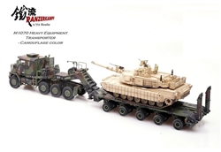 Mixed Warfare Bundle: US Oshkosh Defense M1070 Heavy Equipment Transporter with M1000 Semi-Trailer Plus a US M1A2 SEP Abrams Main Battle Tank with TUSK I Survival Kit [Mixed Scheme]