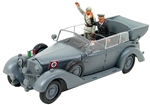 German 1938 770K Grand Mercedes Ceremonial Parade Limousine with German Chancellor and Italian Dictator - Grey