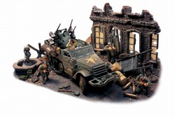 US M16 Multiple Gun Motor Carriage Half-Track in Diorama - 3rd Armored Division, Canham, Task Force Canham, Normandy, 1944