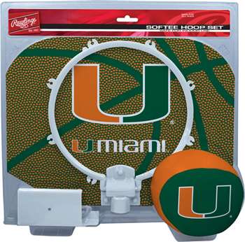 University of Miami Hurricanes Slam Dunk Indoor Basketball Hoop Set Over The Door