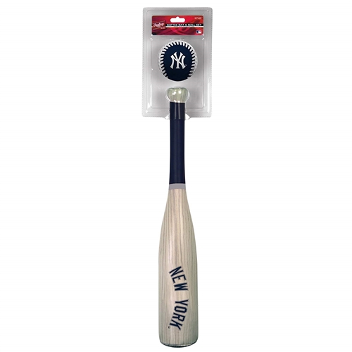 MLB New York Yankees Grand Slam Softee Baseball Bat and Ball Set (Wood Grain)