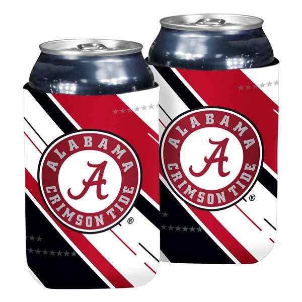 Alabama Mixed Stripe Flat Can Coozie